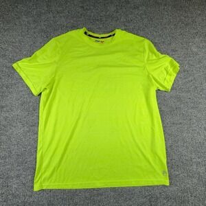 Fila Sport Shirt Mens Large Neon Green Live In Motion Athletic Running Tee